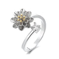 Wholesale Spinner Rings Rotatable Jewelry Rotating Adjustable Gold Sun Flower Daisy Spinning Fidget Rings for Anxiety