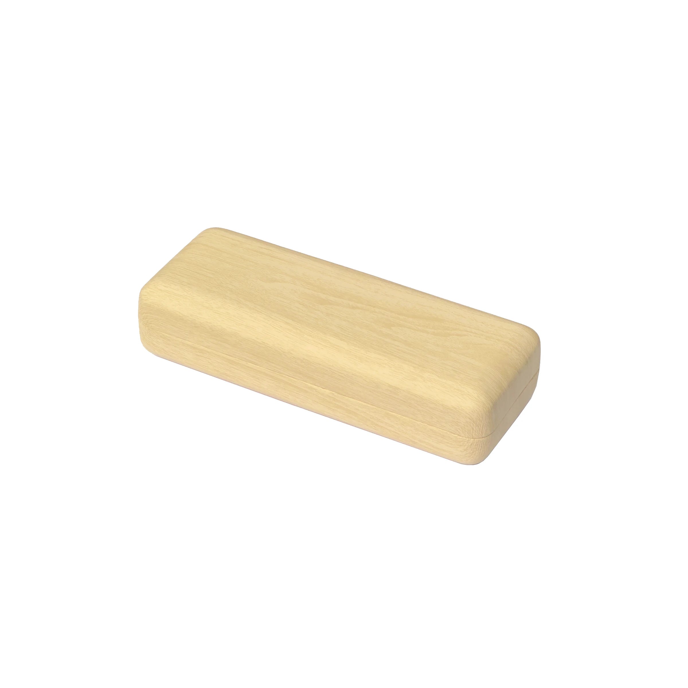 Stylish 1023 White Wood Grain Finish Metal Glasses Case & Eyeglasses Bags Chic Metal Eyewear Storage & Carry Solution