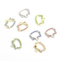SX-146 Wholesale DIY Metal Alloy Rhinestone Crystal Diamond Cute Hollow Animal Head Cat Pendant Charm Jewelry Accessories