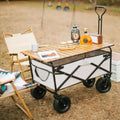 Tuoye Heavy Duty Folding Beach Trolley Cart Stainless Steel Plastic Roll Container Shopping Cart