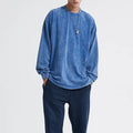American Vintage Style 250g 100% Cotton Crewneck Pullover Blank Acid Washt t Shirt Long Sleeve for Mens