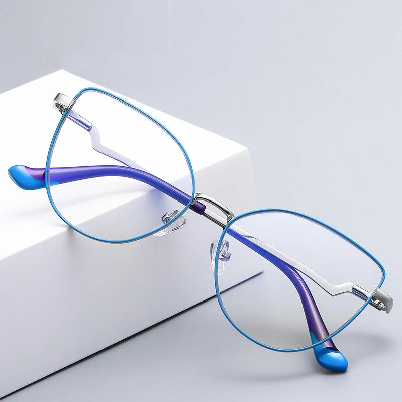3043 Metal Women Anti Blue Light Glasses Fashion Women Cat Eye Latest Optical Frame Design Eyeglasses Frames
