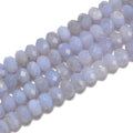 Bulk Sale Loose Faceted Rondelle Bead Strands Blue Lace Agate Stone Beads for Jewelry Making 4x6mm 5x7mm