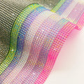 Glitter AB Crystal Mesh Fabric Rhinestones Trim Ribbon Hotfix Strass Resin Applique for DIY Crafts