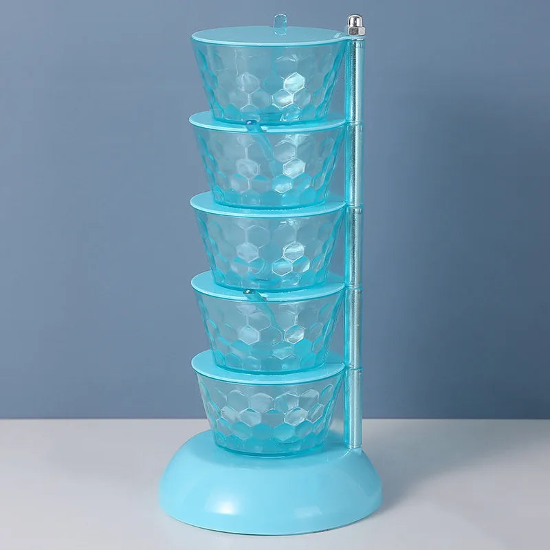 Amazonhotsale Glass Spice Jar with Rack Hanging Spice Rack Revolving Spice Rack