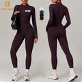 Customizable New Sports Yoga Fleece-lined Jumpeuits Gym Yoga Fitness Sets for Woman