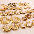 Nabest Stainless Steel Geometric Chunky Stud Earrings Women Jewelry PVD Gold Plated Hypoallergenic Hoop Earrings