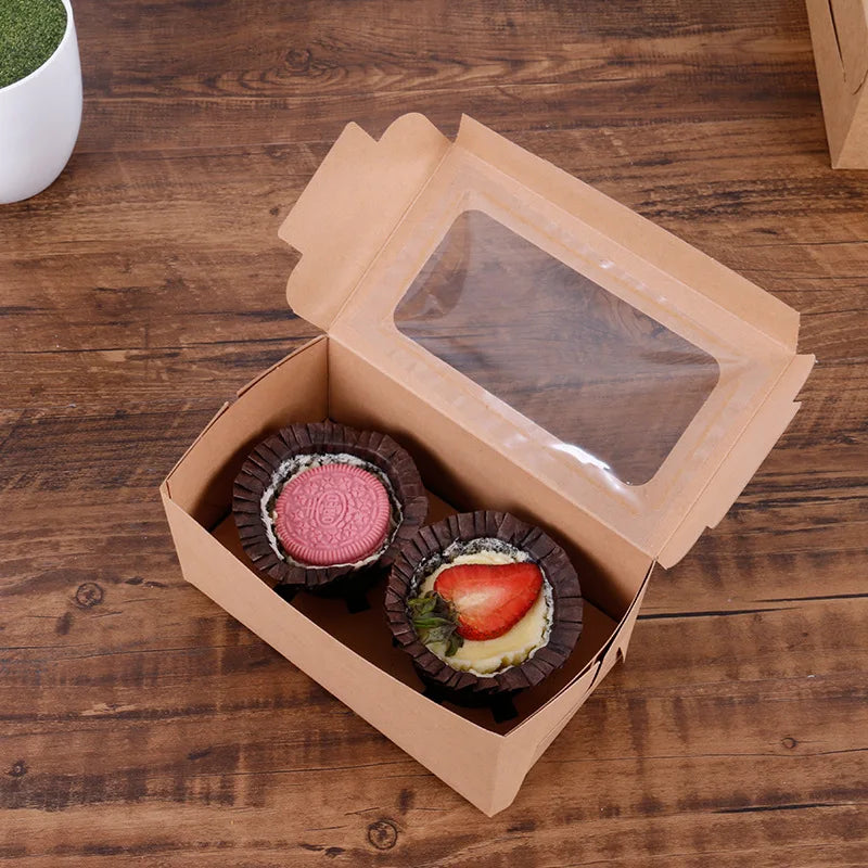5 6 10 12 Inch Mini Custom Moon Christmas Gift White Tall Round Wedding Cup Transparent Clear Window Paper Packaging Cake Boxes