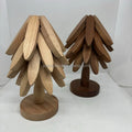 Wooden Xmas Tree Coasters Wooden Trivets for Hot Dishes Decorative Christmas Tree Shape Foldable Wooden Heat Resistant Mats MegaBDM