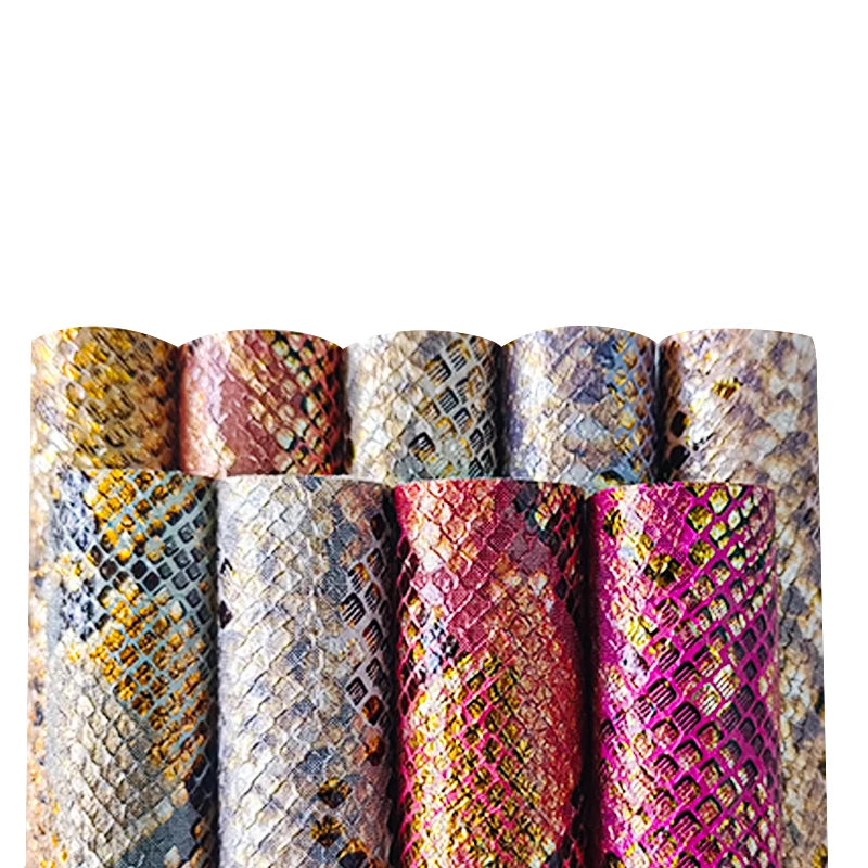 Thickness 1.0-1.2mm Snake Grain Leather for Making Phone case and Gift Box and Decorative Box and Toys and Bags PU Leather