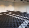 Low Price-Garage-Floor-Tiles Interlocking Plastic Vented Rubber Backing Doormat Motorcycle Garage Floor Mat for Workshop