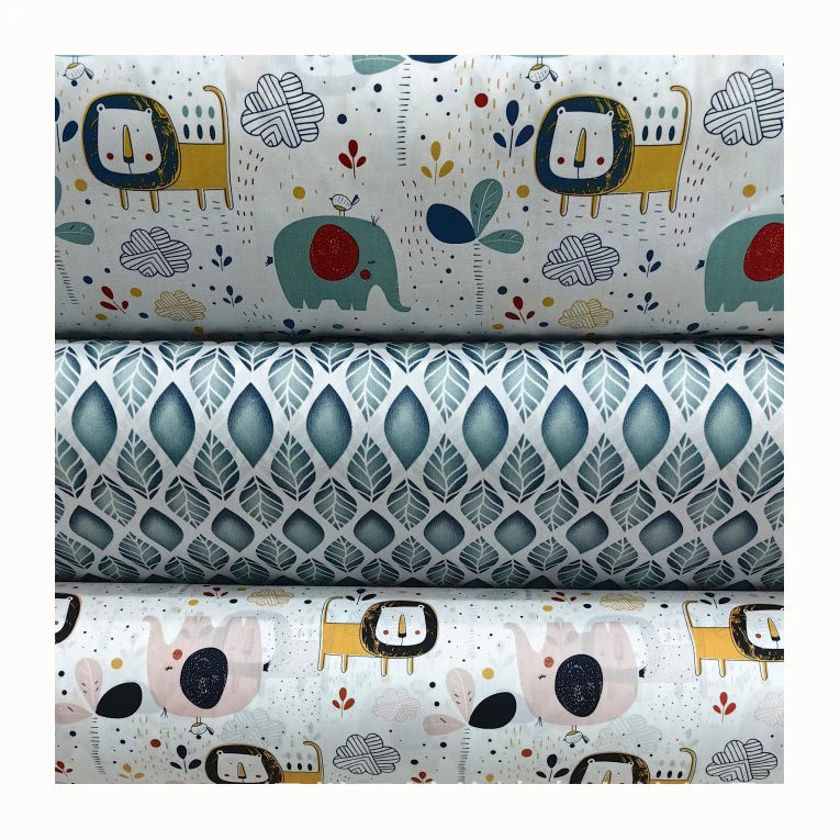 Factory Wholesale Baby Bed Sheet Fabric Animals Flower Printing Cute Pattern Baby Infant Fabric Cotton Fabric for Baby Bed Sheet