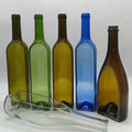 Empty Green Amber Clear 750mL Recycled Glass Wine Bottles Cut Bottle for Candle Holder Valentine's Day Eco-Friendly Reusable