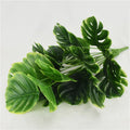 Wholesales High-end Artificial Plants Bonsai Decoration Tropical Plant Green Leaves 18-fork Plastic Turtle-back Leaves