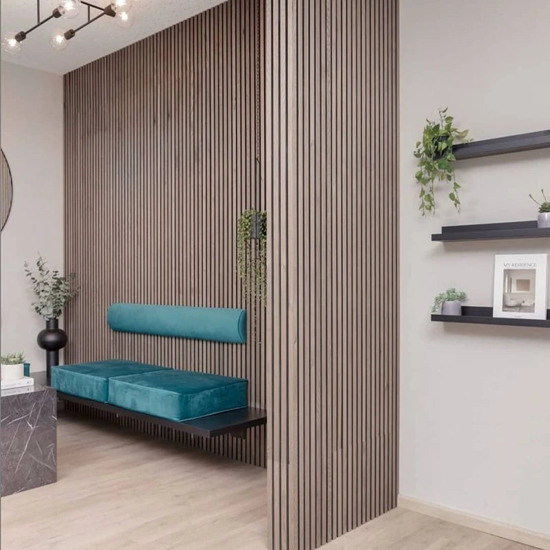 Akupanel Fireproof Oak Wooden Veneer Slat Sound Proofing Acoustic Wood Wall Panel