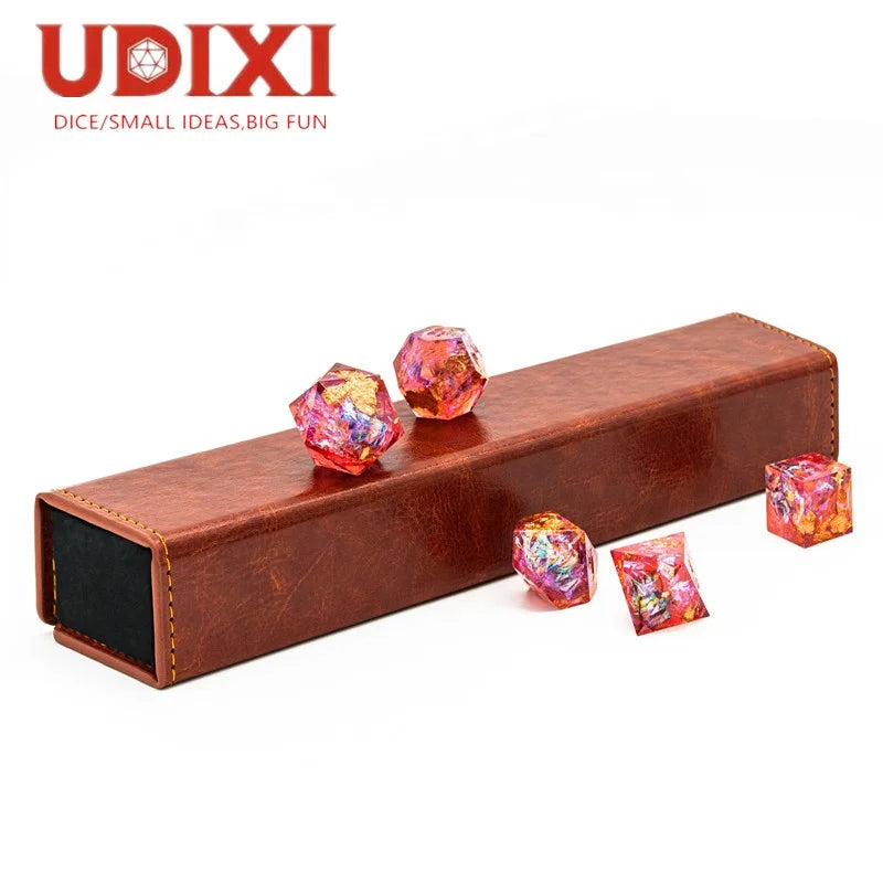 For Udixi Customizable Logo Dice Box PU Leather and Plastic Packaging for RPG Dungeons Dragons Dungeons Dragons Dice Case Bag