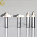 Solid Carbide 60 90 120 Degree V Bits 150Â° Tideway CNC V Grooving Bit 45 Degree 2 Flute V Groove Router Bit for Wood