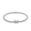Dylam Fine Jewelry Women S925 Silver Rhodium Plated Black Pink Green Clear Round Cut 5A Cubic Zirconia Tennis Braceletsbangles