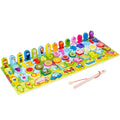 2025 Montessori Wood Logarithmic Puzzle Board Wooden Puzzle Blocks Toys Colors Building Magnetic Fishing Toys Game