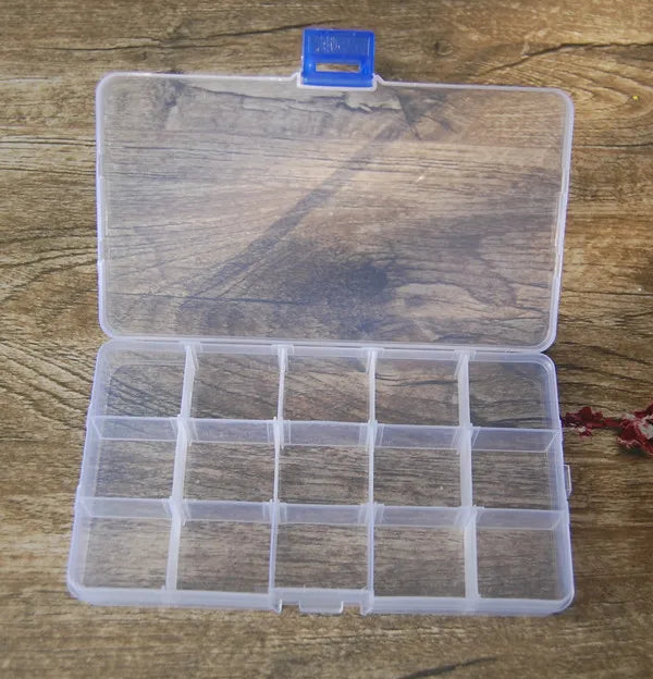 Fishing Tackle Box 10/15/24 Grids Plastic Storage Case Removable Dividers Organizer Boxes 3 Size