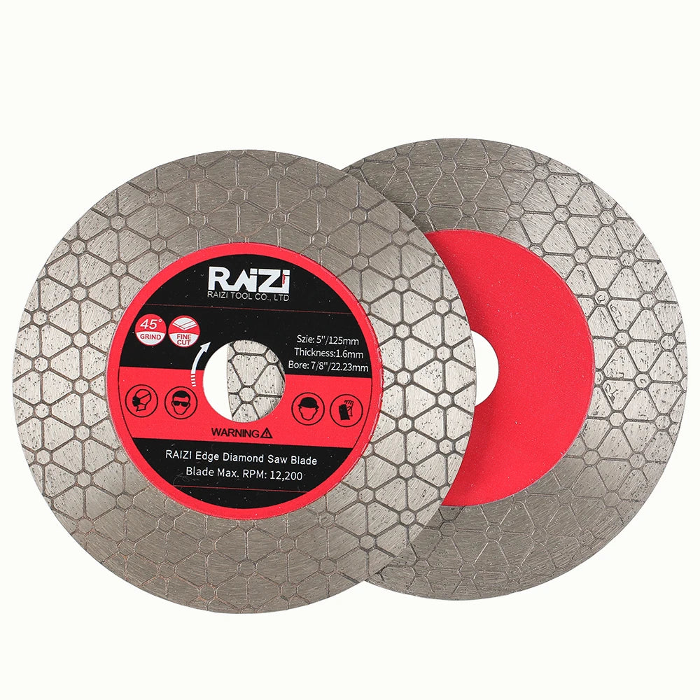 Raizi 5Inch/125mm Edge Diamond Saw Blade for Tile Cutting and Grinding Circular Saw Blade Ceramics Tile Cutting Disc