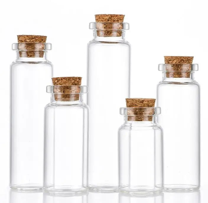 Factory 0.5ml 1ml 2ml 3ml 5ml 6ml 10ml 20ml 30ml 40ml 50ml 60ml 100ml Glass Wishing Bottle with Cork