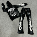 DCY 2025 Trending Product Custom Sweatsuit FlaredSun Faded Hoodie Jogger SetCustom Puff Print Tracksuit 500Gsm