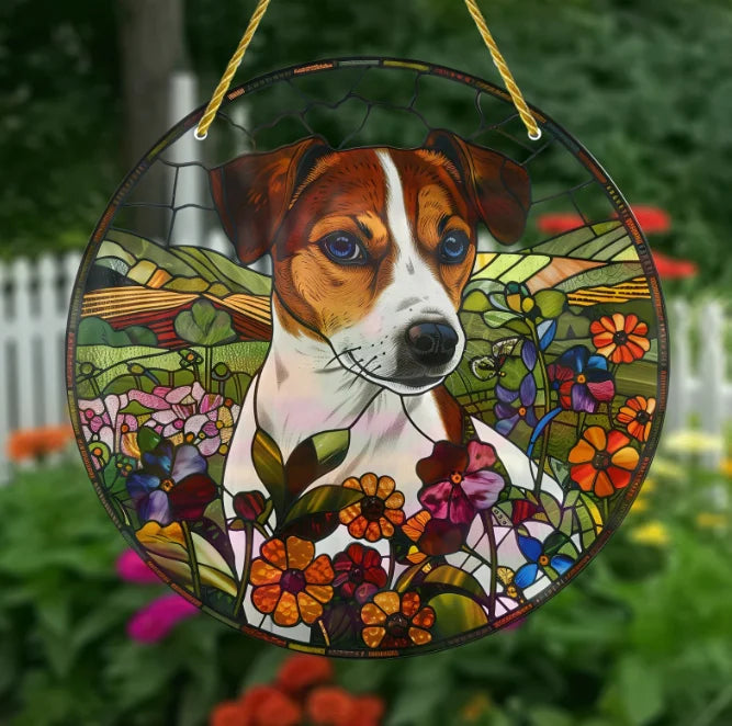 Hot Sale Dog Acrylic Pendant Window Decoration Home Decor Garden Natural Raw Crafts Sun Catcher