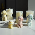 New Design Diy Handmade Making Animal Aromatherapy Plaster Molds Standing Teddy Dog Silicone Candle Mold