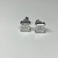 HQ Gems Custom Real Gold 10K White Gold Fashion Stud Earring Women 1 Carat Princess Cut Moissanite Earring