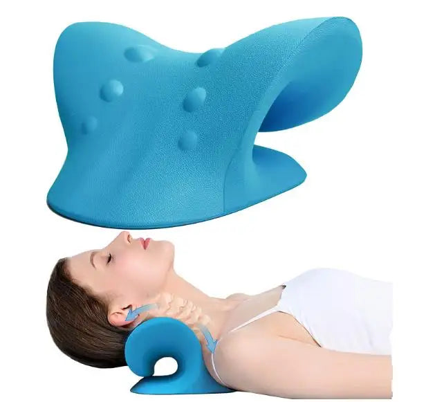 CW BKS004 C Type EVA Cervical Neck Traction & Shoulder Stretcher Chiropractic Pillow for Neck Pain Relief