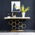 Latest Nordic Style Console Table with Forged Stainless Steel Legs White Black Marble Top and Golden Frame for Living Room