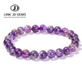JD Natural Stone Ghost Amethyst Crystal Bead Bracelet for Women Reiki Healing Energy Balance Bangles Yoga Wrist Couple Jewelry