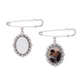 Metal Silver Sublimation Custom Oval Brooches Women