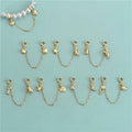 925 Sterling Silver Gold Plated Crescent Moon Star Pendant Starfish Seashells Animals Charm Bracelet Accessory With Chain