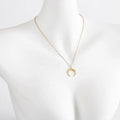 Elegant Gold Plated Stainless Steel Half Moon Pendant Necklace Sweet New Female Clavicle Chain Jewelry for Friends Gift