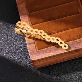 Men's Business Steel & Copper Gold Cut-out Tie Clip Classic Fashion Personality Vintage Wholesale 2.17inch