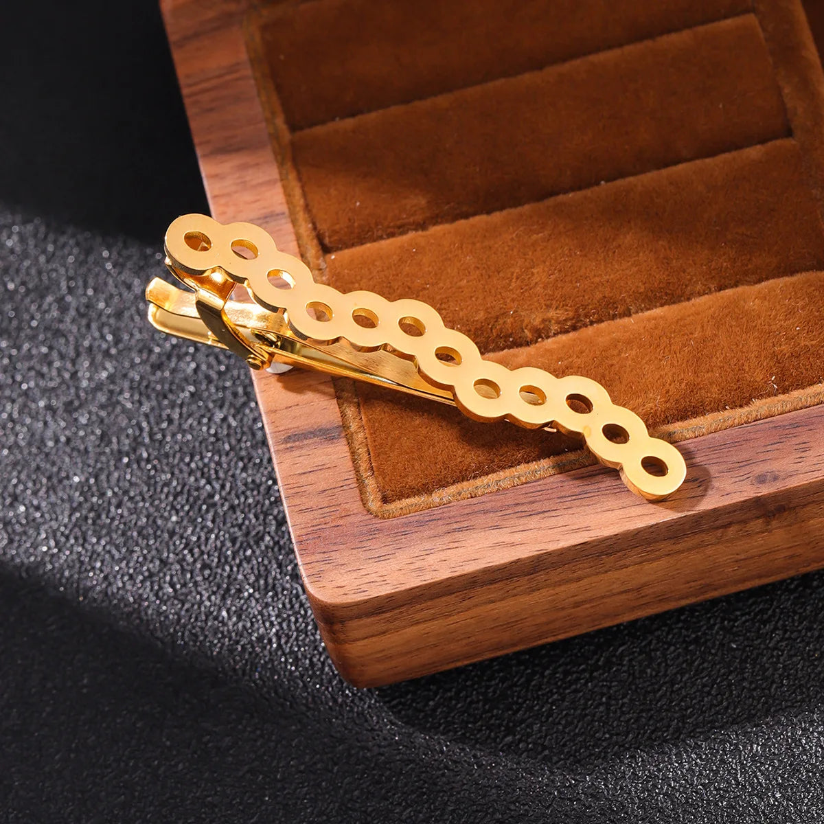 Men's Business Steel & Copper Gold Cut-out Tie Clip Classic Fashion Personality Vintage Wholesale 2.17inch