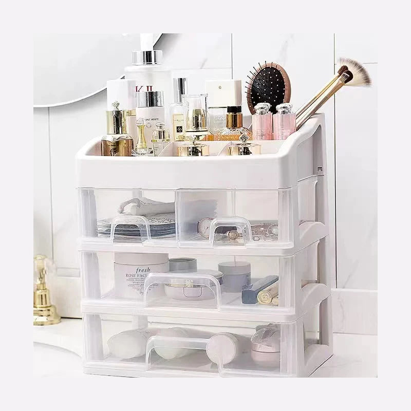 GUDE 41006-3 Modern Makeup Organizer Desk Organizer Vanity Box 4 Drawers Storage Case PP Plastic Injection Molded Rectangle