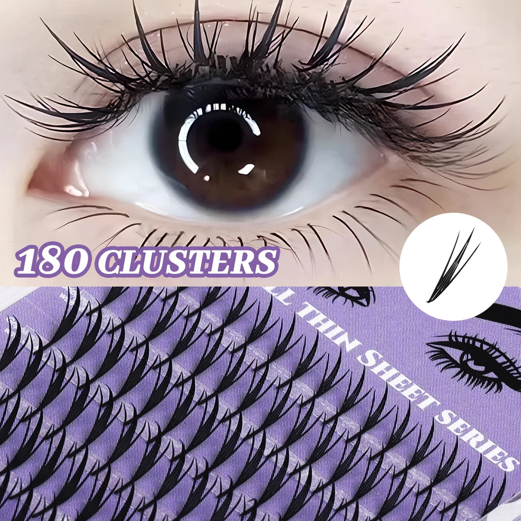 Premium PBT Fiber Lashes 0.04mm Flat Base Individual Spire Eyelashes Extension Wispy Manga Cluster Lashes Professional Salon