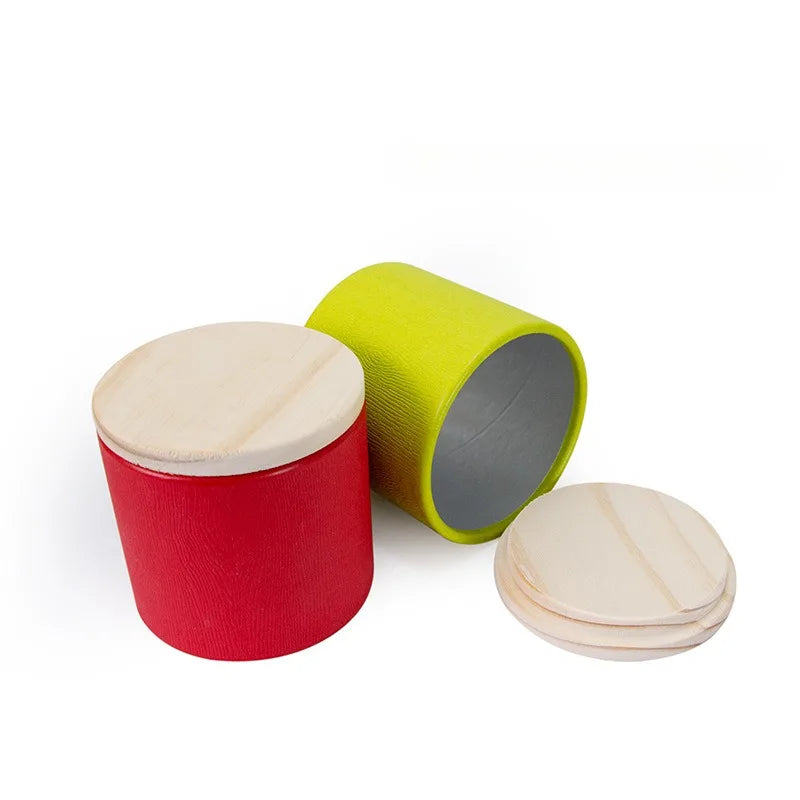 RTS Diameter 75*85 /150 mm Paper Tube Packaging Box Biodegradable Wooden Lid Round Paper Canister for Coffee & Tea Container