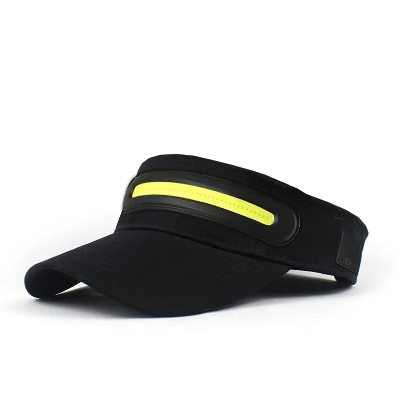 Custom logo Sport Cap Hat Festival Accessory Adjustable Retro Running Fishing Sports LED Sun Visor for Women Men