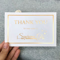 Custom White Kraft Paper Greeting Card with Gold Foil Embossed Logo Personalized Thank You Paper Cards