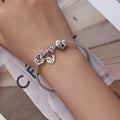 Wholesale Jewelry 925 Sterling Silver Pink Zircon Mother-child Affinity Bead Charm Fit Women Bracelet DIY Mother's Day Gift