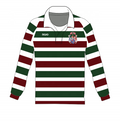 Custom logo Personalized Striped Unisex College School Polo Uniform Shirt 100% Cotton Knit Long Sleeves