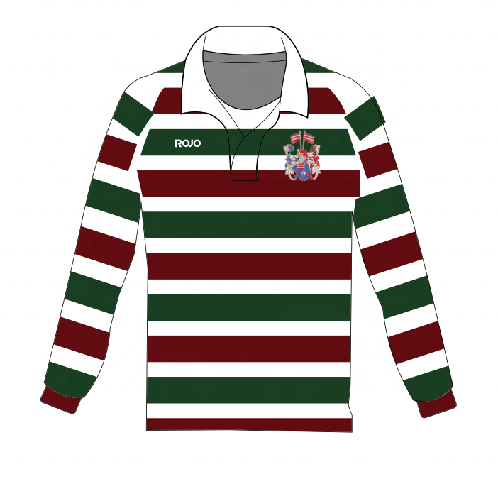 Custom logo Personalized Striped Unisex College School Polo Uniform Shirt 100% Cotton Knit Long Sleeves