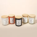 AIKUN Customizable Label Frosted White Glass Cup Handmade Soy Wax Scented Candles with Wood Lid for Easter Ramadan Father's Day