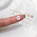 GP US 0.5mm 0.8mm Thick Round Initial Disc Connector Hollow Carved 14K Gold Filled Permanent Connectors Wholesale