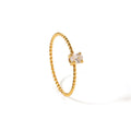 New Arrival Women's Stainless Steel 18K Gold Plated Zircon Diamond Twisted Ring Third Party Certified Trendy Fashion Jewelry