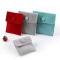 7x7 cm Velvet Jewelry Pouch Custom Logo Print Gift Bags With Snap Button for Rings Bracelets Jewelry Packaging Pouch
